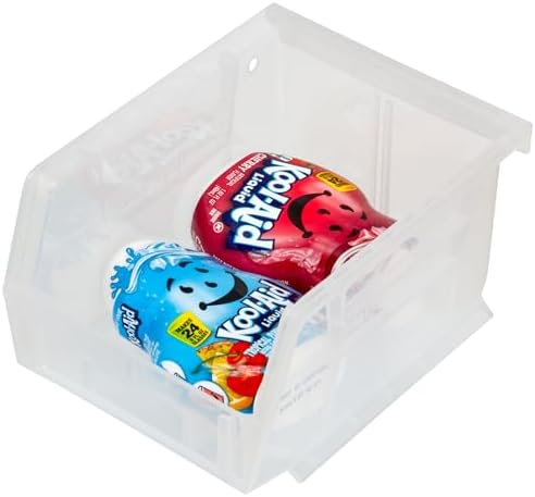 Akro-Mils 30210 AkroBins Plastic Storage Bins,Space-Saving Stackable Bins for Garage,Pantry,Craft Organization,5-Inch x 4-Inch x 3-Inch,Clear,(Pack of 24)