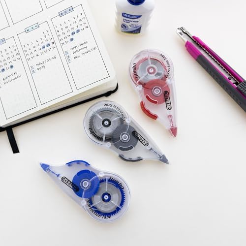 BAZIC Products Jumbo Correction Tape w/Grip, 5mm x 394 in, 3 Count