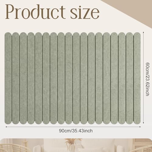 Yookeer Large Scalloped Felt Bulletin Board 36'' x 24'' Cork Board Alternative for Office Wall Decor 6 Pack with 25 Safe Removable Adhesive Tabs Push Pin, Felt Pin Boards for Home Office(Green)