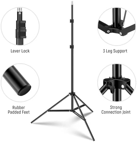 NEEWER Photography Light Stand, 7 Feet / 210cm Aluminum Alloy (2 Pieces)
