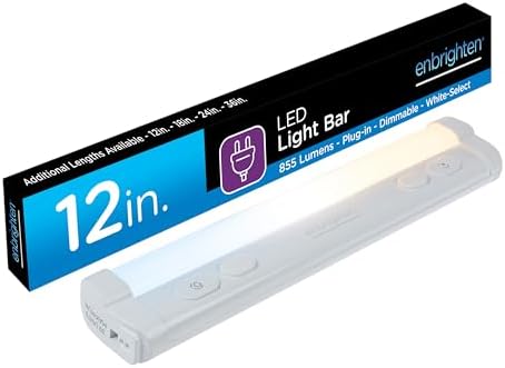 Enbrighten 12 Inch Plug in Under Cabinet Light with 5 Color Temperatures