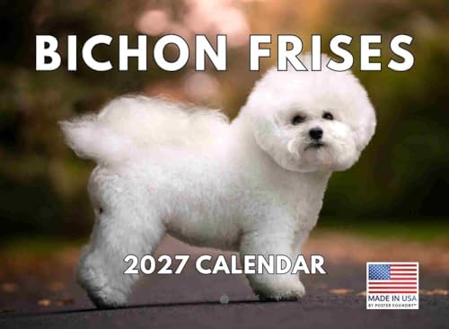 Bichon Frise Calendar 2027 Monthly Wall Calender 12 Month