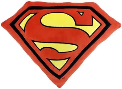 Northwest Superman Classic Logo Cloud Pillow 12" – Superhero Plush Stuffed Toy for Kids & Adults, Soft Room Decor, Gift for Boys & Girls