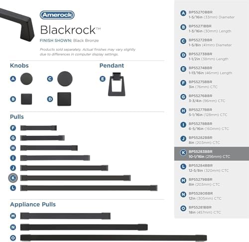 Amerock 10-1/16" Blackrock Black Bronze Drawer Pull
