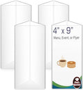 4 Pack 3 Side Table Tent Sign Holder Acrylic, 4 x 9 Inch