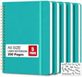 5 Pack Hardcover Spiral Notebooks, 8.3" x 6.3" Lined Journal Set, 100 GSM Bleed-Resistant Paper, 200 Pages Twin-Wire Bound Notebook with Elastic Band & Category Stickers for Office, School