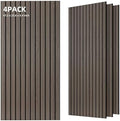 TO-TH Acoustic Wall Panels Decorative Sound Absorbing Panel 4 Pack, Walnut