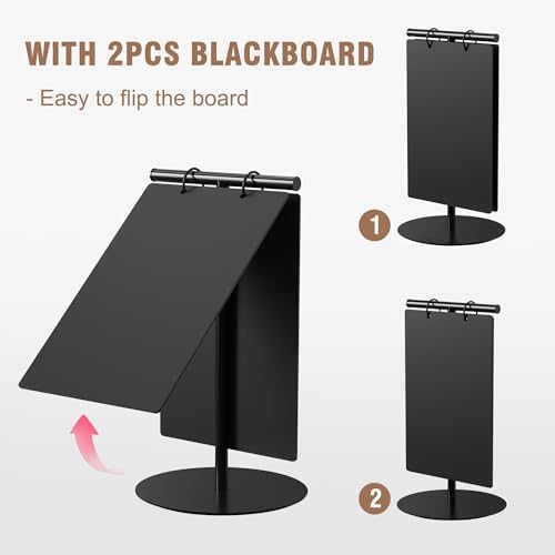 SELEAD Small Chalkboard Words Sign w/Metal Stand, 2 Pack 8”x12”, Rectangle