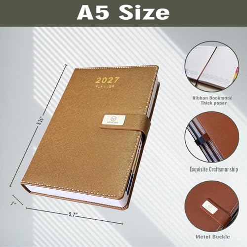 2027 Daily Planner – One Page Per Day, 12-Month Calendar Book(Jan–Dec 2027)