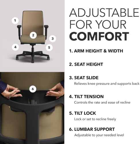 HON Ignition 2.0 Low Back Ergonomic Office Chair, Desk Chair, Quicksand