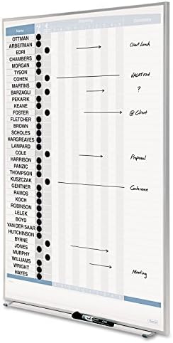 Quartet In and Out Dry Erase Magnetic Board 23"W x 34"H, In & Out Personnel Matrix for 36 Names, Silver Frame (33705)