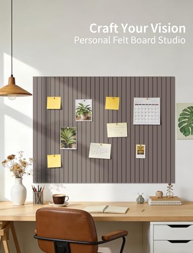 48" x 24" Cork Board Alternative, 8 Pack Felt Bulletin Board Tiles with 30 Adhesive Tabs Wall Push Pin Board for Office Classroom Bedroom Decor