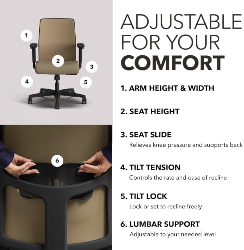 HON Ignition 2.0 Low Back Ergonomic Office Chair, Desk Chair, Quicksand