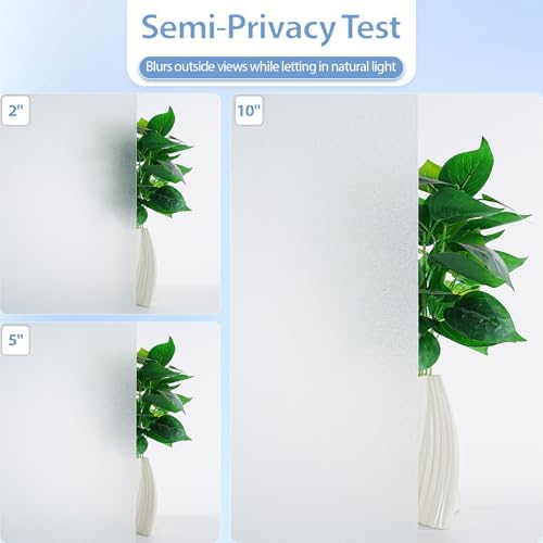 GTJ Frosted Glass Window Privacy Film, Static Cling No Glue, 17.5x157.5 in