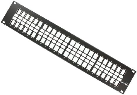 Leviton 49255-H48 QuickPort Flat Panel, 48-Port, 2RU, Cable Management Bar Included , Black