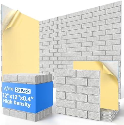 20 Pack Acoustic Panels with Self Adhesive Sound Proof Foam Panels for Wall