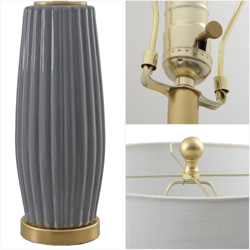 JONATHAN Y Roman Table Lamp 28.5" Modern Ceramic for Living Room, Gray