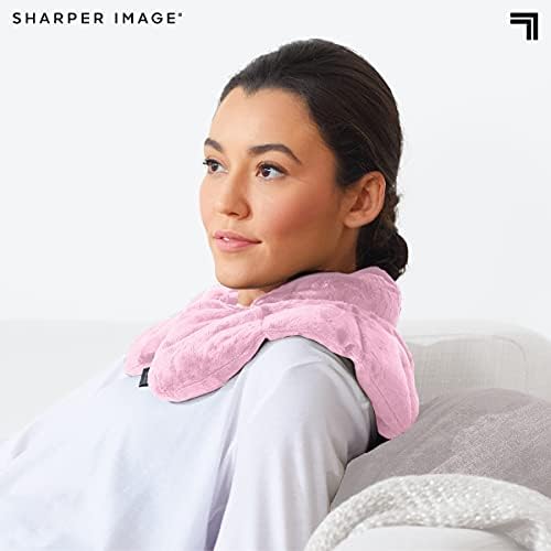 Sharper Image Heated Neck&Shoulder Wrap-Microwavable Warm&Cooling Plush Pad,Scented Aromatherapy (100% Natural Lavender_&Herb Spa Blend),Pain Tension Headache Relief Therapy,Gift for Women (Pack of 8)