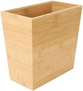 Elama 10.5 x 5.75 Inch Rectangle Bamboo Waste Basket, Bathroom Trash, Personal Trash Bin, Small Waste Bin