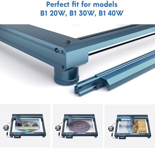 Longer Laser B1 20W Laser Engraver Cutter with Auto Air Assist, with Camera Kit, Auto Positioning & Capture, Y-Axis Extension,DIY Laser Engraver for Wood and Metal, Paper, Acrylic, Glass, Leather