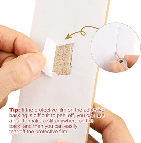 Thboxes 8 Pack Felt Bulletin Board Strips, 13x2 Inch Self Adhesive Felt Pin Boards with 50 Pushpins and 10 Wooden Clips Push Pins, Cork Board for Walls Home Office Decor(Vintage Neutral)