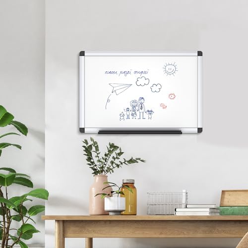 VIZ-PRO Magnetic Whiteboard, 18 x 12 Inches, Dry Erase Board for Wall