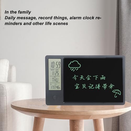 Electronic Digital Calendar, Desktop Calendar Rechargeable Writing Board with Pen, 120mah Erasable LCD Writing Board Calendar, for Office Business Home Decor (Black)