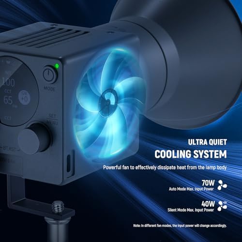 NEEWER HS60C Pro 60W Portable RGB LED Video Light, APP DMX/Panel Control/Custom Effects/Light Group 8700Lx/1m 2700-6500K CRI97+ COB Continuous Output Lighting for Video Recording Studio Photography