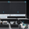 SmartWings Motorized Smart Roller Shades, 100% Blackout Eclipse Onyx Black