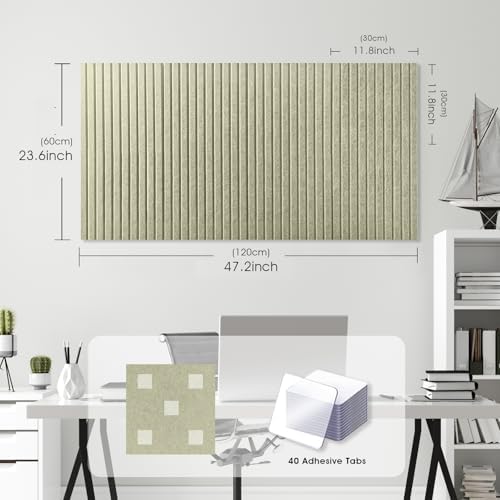 Large Felt Bulletin Board 48" x 24", Sage Green