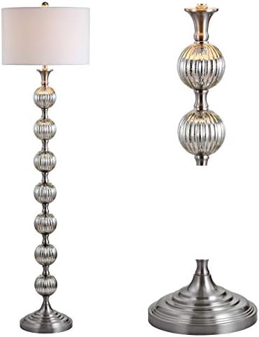 JONATHAN Y Oslo Floor Lamp 60.5" Glass Metal LED, Mercury Silver