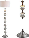 JONATHAN Y Oslo Floor Lamp 60.5" Glass Metal LED, Mercury Silver