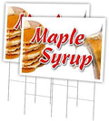 Maple Syrup 2 Pack of 24" x 36" Yard Sign & Stake | Advertise Your Business | Stake Included Image On Front Only | Made in The USA