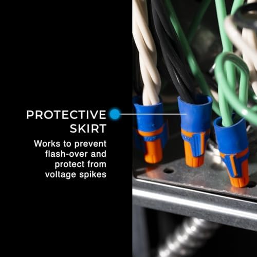 Ideal Electrical Twister Proflex Mini (30-643J) Orange/Blue Wire Connector, Jar of 500 — Compact Twist-On Wire Nuts for 22 to 12 AWG with Comfort SureGrip and Flexible Skirt