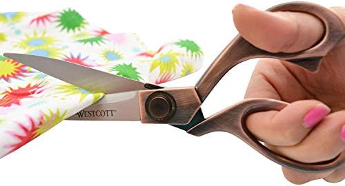 Westcott 8" Bent Stainless Steel Copper-Finish Scissors For Office & Home, 2 Pack (17600)