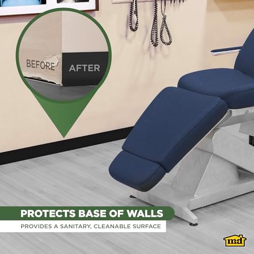M-D Building Vinyl Wall Base, Black, 4in x 120ft, Dry Back Trim