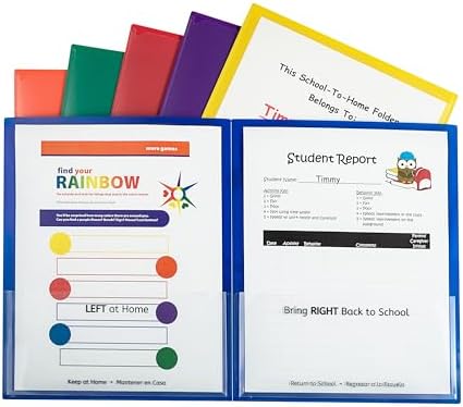 C-Line Classroom Connector School-to-Home Folders, Assorted Colors, 36 per Box (32000-36)