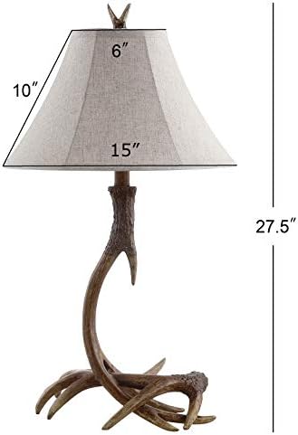 JONATHAN Y Antler Table Lamp Rustic Farmhouse Lodge 27.5" Resin, Brown