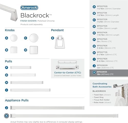 Amerock 18" Blackrock Polished Chrome Appliance Pull