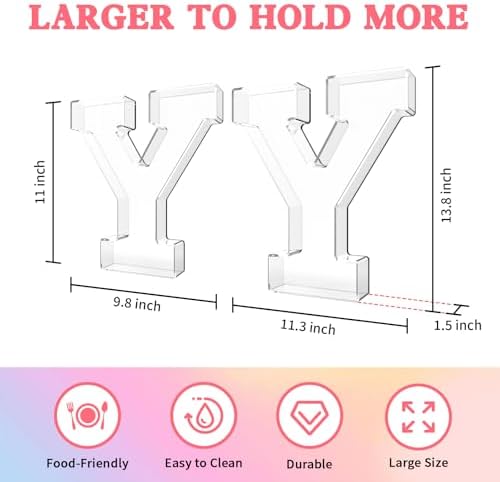 13.8" Acrylic Letter Charcuterie Tray,Fillable Alphabet Box (Letter Y)