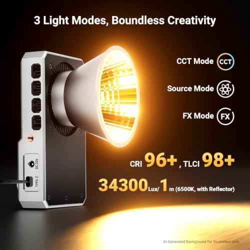 NEEWER FS60B 60W Compact Pocket Bi Color LED Light with APP/Panel Control