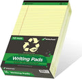 KAISA Yellow Legal Pads 12 pads 600 Sheets 8.5"x14" Writing Pads Recycled Paper 8.5"x14" Wide Ruled Lined Paper Perforated 50 sheets Hard Back Notepads Large Legal Pad Writing Tablet Canary For Office Supplies (Canary 12pads)