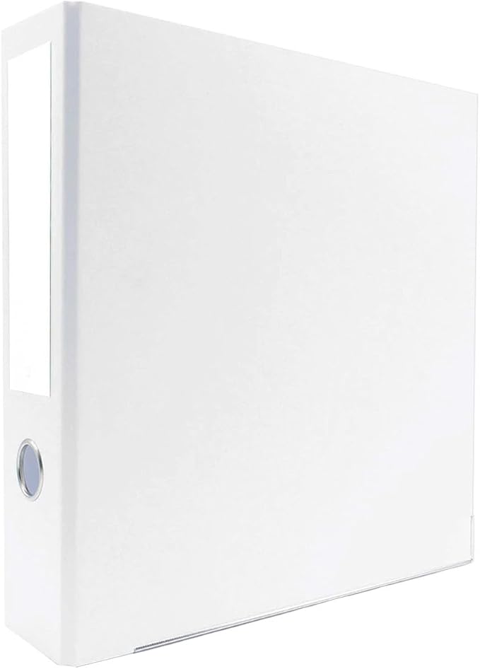 3-Ring Premium Round-Ring Binder - White, 3" Spine, by Bindertek | 450 Sheet Capacity, 2" Round Rings, Linen-Textured Covers, Steel Reinforced Edges, Spine Label Included
