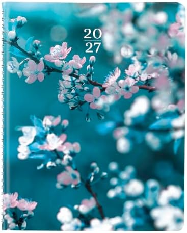 Brownline® 2027 Essential Weekly Planner, Appointment Book, 12 Months, January to December, Twin-Wire Binding, 11" x 8.5", Cherry Blossoms (CB950G.03)