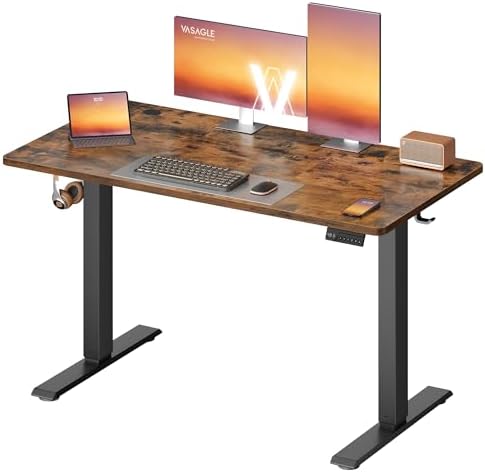 VASAGLE Electric Standing Desk, Height Adjustable, 47.2 x 23.6 Inches