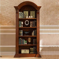 Sepia Timber Vertical Closed Back Organizer Shelf with 3/4/5 Shelves American Bookcase Retro Study Multi-Layer Bookshelf Storage Unit Floor-Standing Shelf Home Use Brown 37" L x 18" W x 87" H