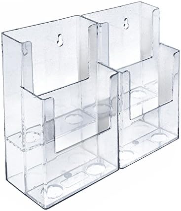 Azar Displays 252812 8.5" W x 3.75" D x 7" H 4-Pocket Tri-Fold Brochure Counter Display (2 Pack)