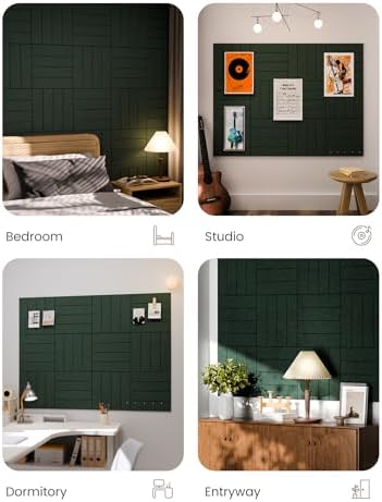 Fluxynara Felt Bulletin Board & Cork Board Alternative, Pine Green