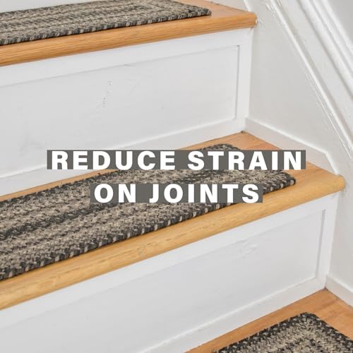 Homespice Flint Hill Jute Braided Stair Treads, Rect 8x28 Set of 13