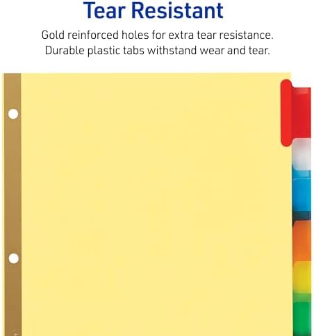 Avery Big Tab Insertable Dividers, 8-Tab, Multicolor, 1 Set